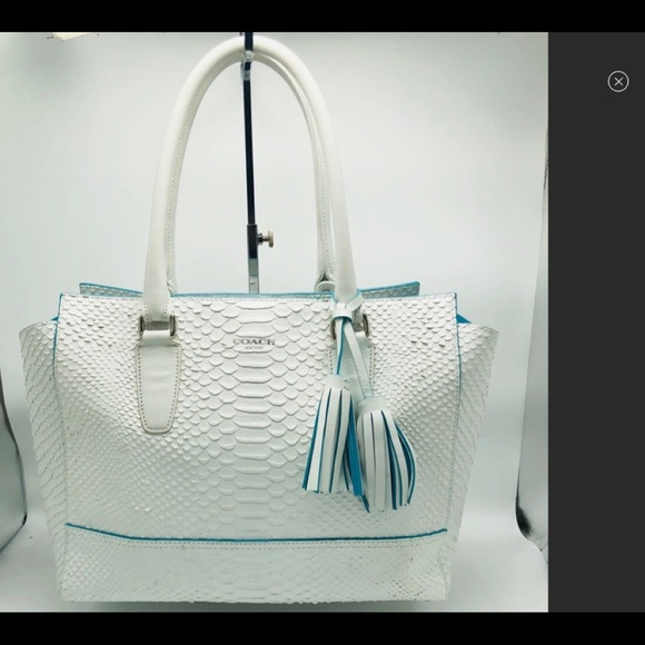 Coach Handbags - 🆕LISTING RARE 💥COACH White Python Bag